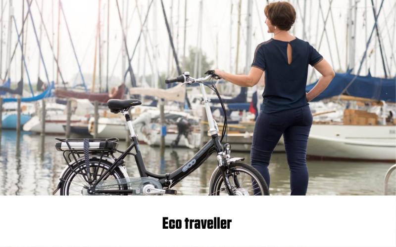 <p>De Eco Traveller is een zeer complete elektrische vouwfiets die snel en handig opvouwbaar is. Ideaal, indien u op zoek bent naar een opvouwbare E-bike waar u ook nog eens gemakkelijk op en af kunt stappen.</p>
